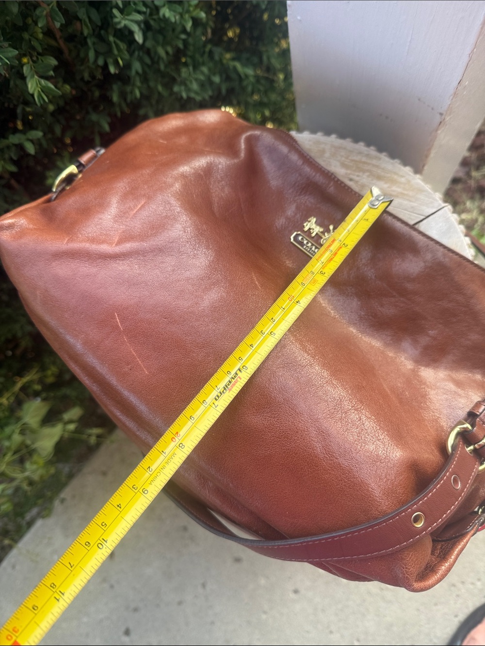 🤎14304 Madison Hailey Walnut Leather Satchel Coach Brown Leather Shoulder Bag - Picture 14 of 14